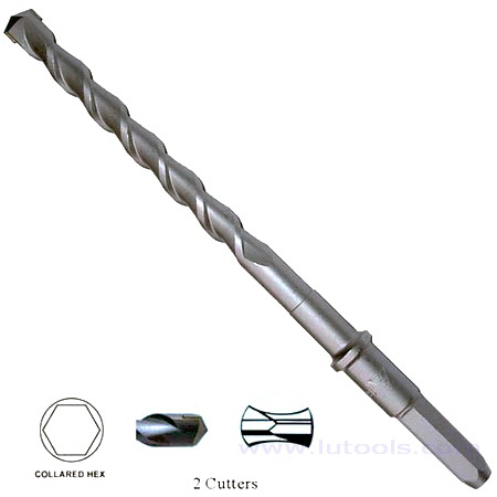 Hex Shank Hammer Drill Bits 2 Flute 2 Cutter (HD-008)