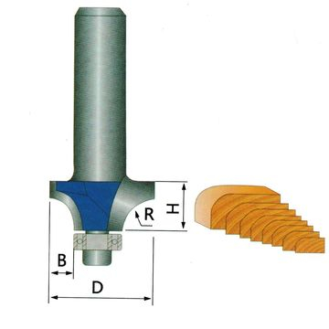 Round-Over Router Bits for Wood Woodworking Tool 2 Flute Endmill with Bearing Milling