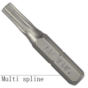 25mm Single End Screwdriver Multi Spline Bits 