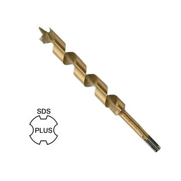 Titanium Coating SDS Plus Shank Single Flute Wood Auger Drill Bit for Wood Drilling