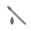 Copper Plated Quick Change Hex Shank Cross Carbide Tip Glass Drill Bit