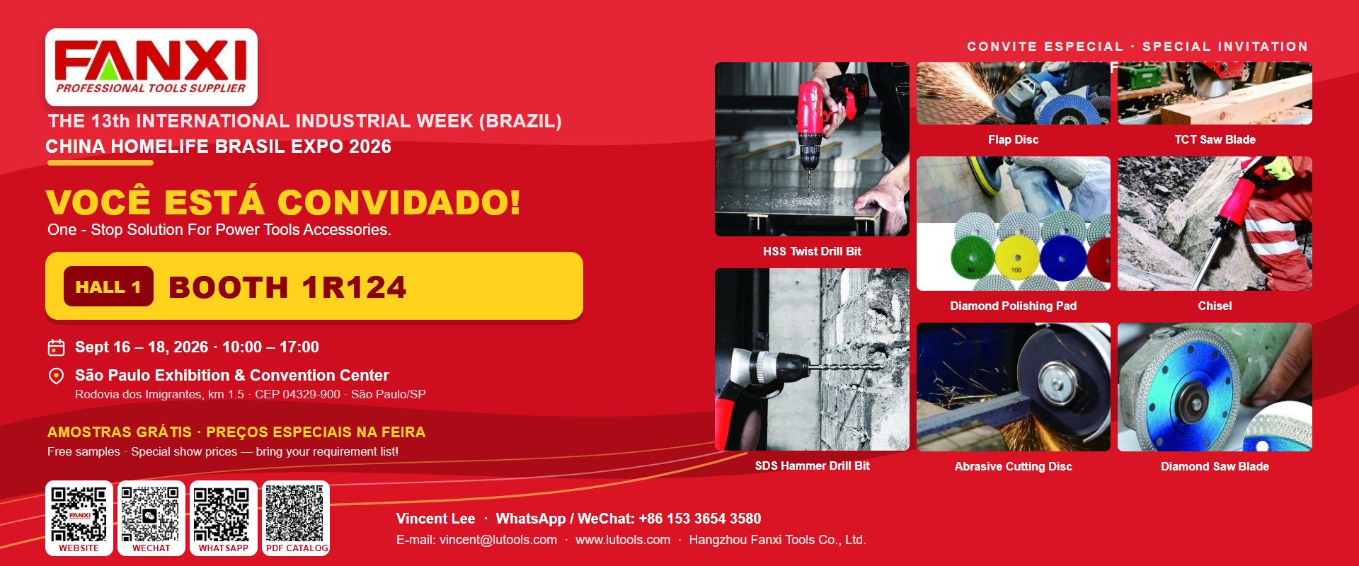 fanxi-expo-brasil-2026FANXI at China Homelife Brasil Expo 2026 - Sept 16-18, Sao Paulo Exhibition & Convention Center, Hall 1 Booth 1R124. Free samples and special show prices. WhatsApp +86 153 3654 3580